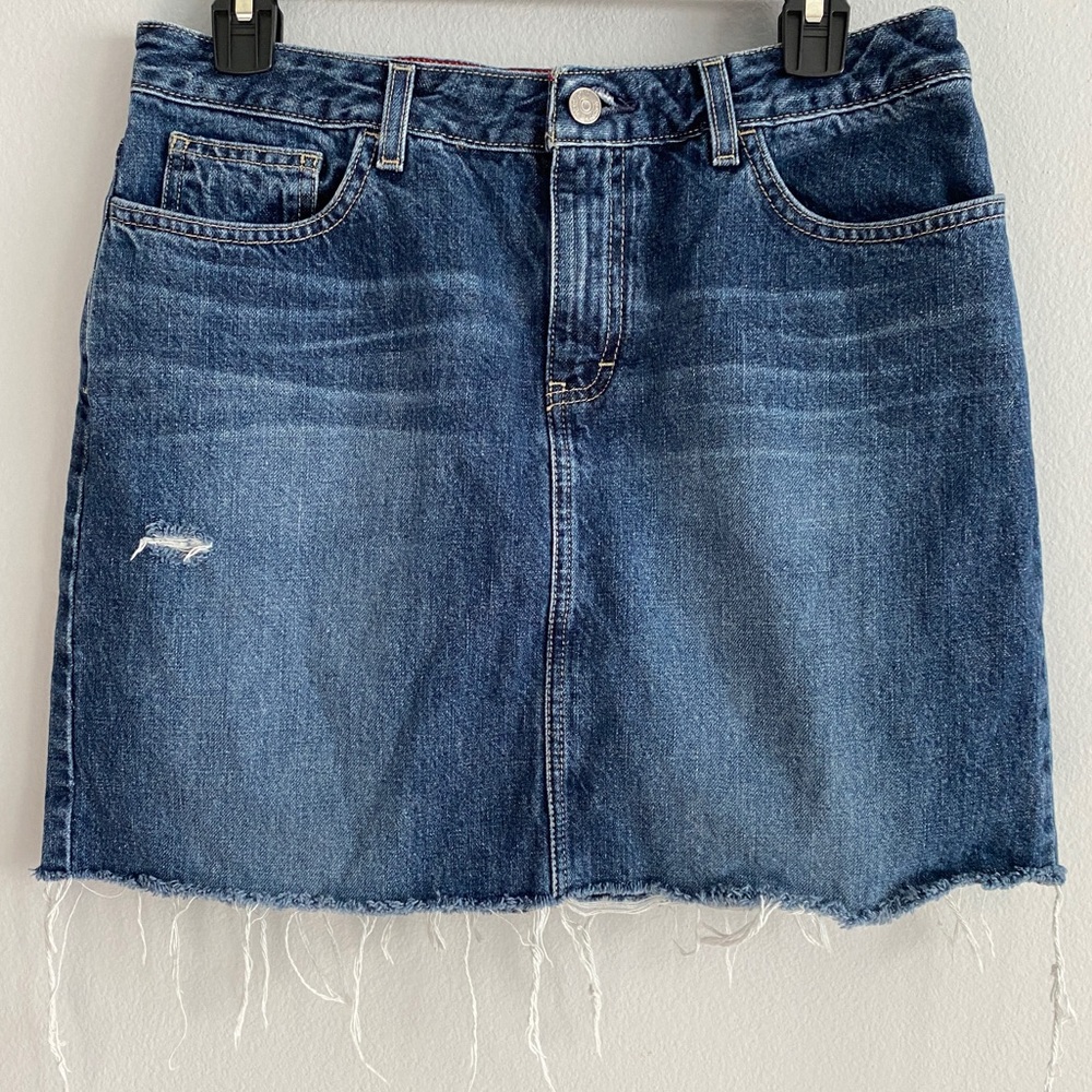 Tommy Hilfiger Distressed Denim Skirt